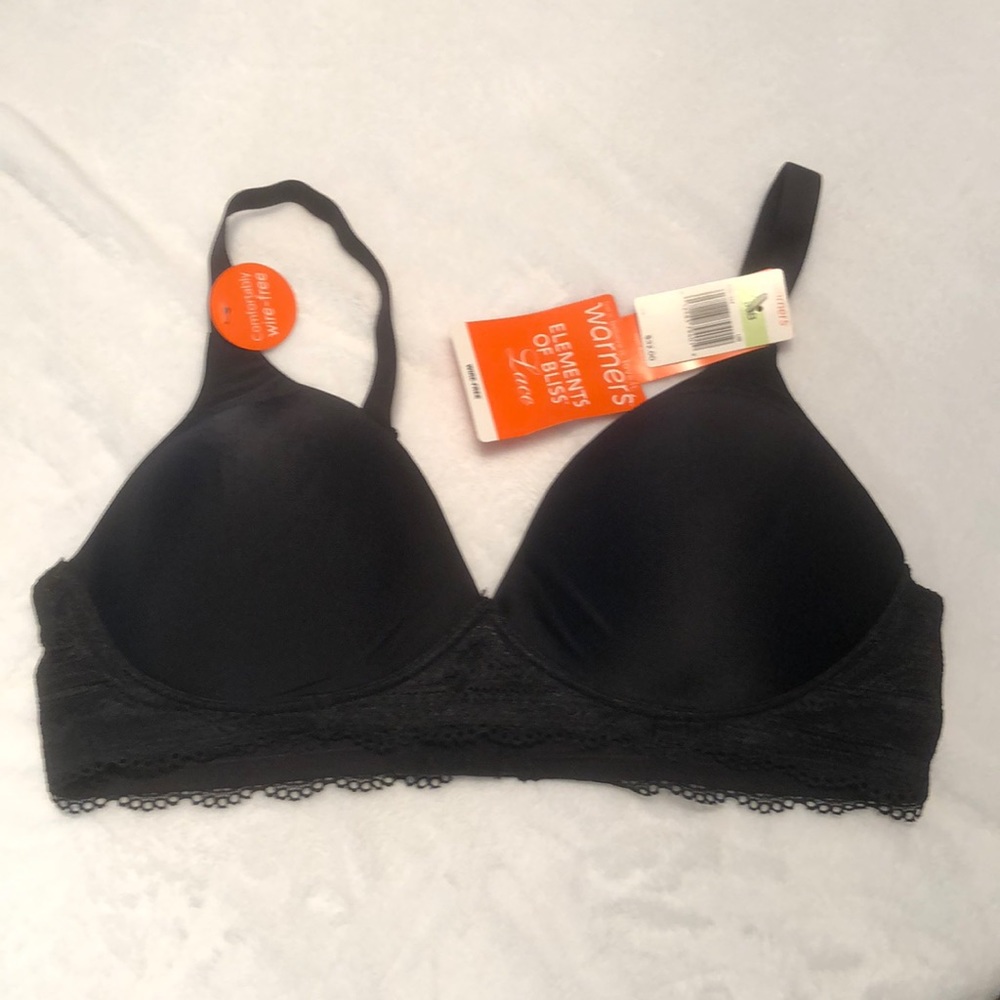 WARNER’S BLACK BRA WIRE FREE 38B